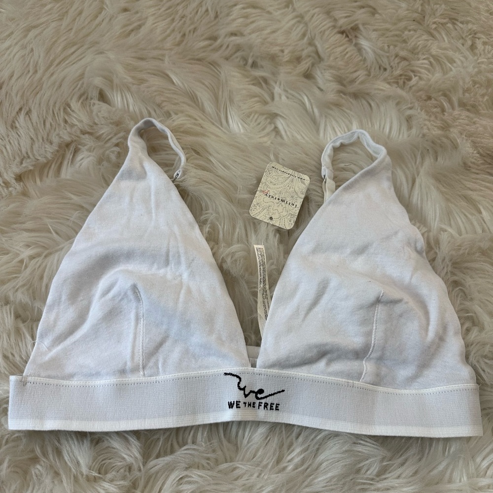 NWT Free People White Triangle Bralette - We The Free Logo